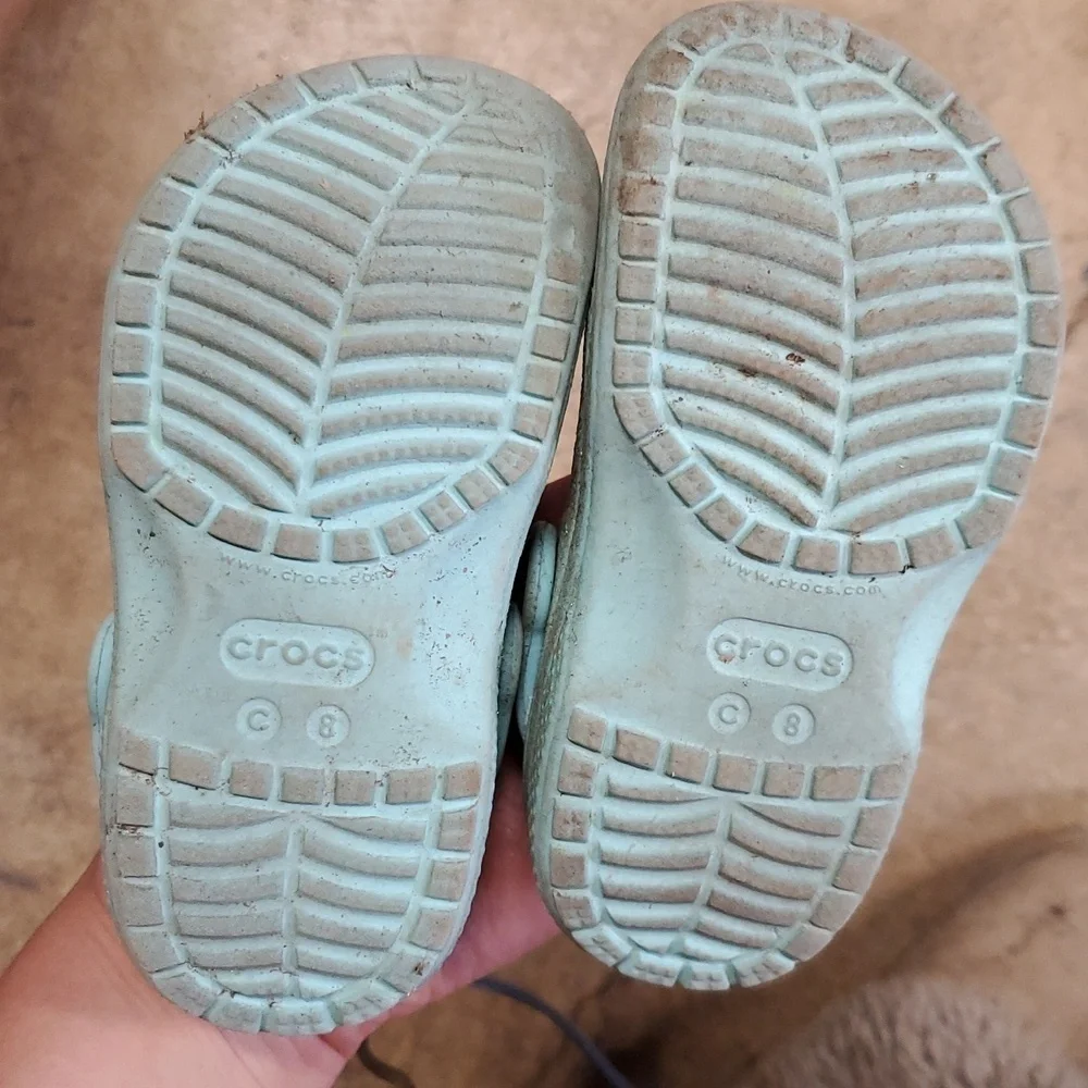 CROCS Blue Sparkle Sandals with Perforated Design